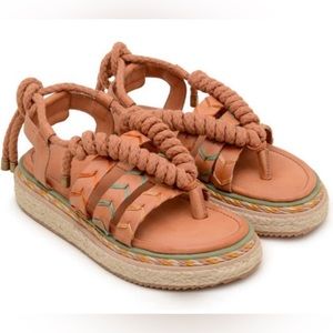 Farm Rio Rope Tie Flatform Sandals